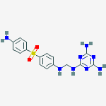 N~2~-[({4-[(4-aminophenyl)sulfonyl]phenyl}amino)methyl]-1,3,5-triazine-2,4,6-triamine molecular structure