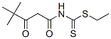 N-ethylsulfanylcarbothioyl-4,4-dimethyl-3-oxo-pentanamide molecular structure