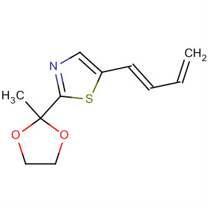 Thiazole, 5-(1,3-butadienyl)-2-(2-methyl-1,3-dioxolan-2-yl)-, (E)- molecular structure