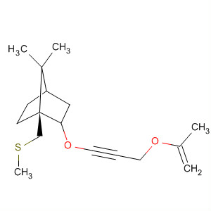 Bicyclo[2.2.1]heptane,7,7-dimethyl-1-[(methylthio)methyl]-2-[[3-(2-propenyloxy)-1-propynyl]oxy]-, exo- molecular structure