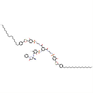 1,3-Benzenedicarboxamide,5-[[[3-[(3-cyano-4,5-dihydro-5-oxo-1-phenyl-1H-pyrazol-4-yl)azo]-4-methoxyphenyl]sulfonyl]amino]-N,N'-bis[2-[[[3-hydroxy-4-[5-(4-octadecylphenyl)-1,3-oxathiolan-2-yl]phenyl]sulfonyl]amino]ethyl]- molecular structure