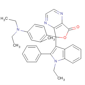 Furo[3,4-b]pyrazin-5(7H)-one,7-[4-(diethylamino)-2-methylphenyl]-7-(1-ethyl-2-phenyl-1H-indol-3-yl)- molecular structure