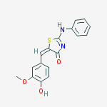 (5e)-2-anilino-5-(4-hydroxy-3-methoxybenzylidene)-1,3-thiazol-4(5 H)-one molecular structure