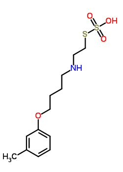 S-(2-{[4-(3-methylphenoxy)butyl]amino}ethyl) hydrogen sulfurothioate molecular structure