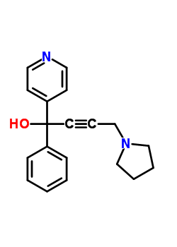 1-phenyl-1-(pyridin-4-yl)-4-(pyrrolidin-1-yl)but-2-yn-1-ol molecular structure