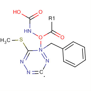 Carbamic acid, [6-(methylthio)-1,2,4,5-tetrazin-3-yl]-, phenylmethyl ester molecular structure