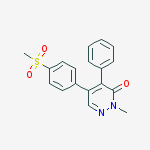 3(2H)-Pyridazinone, 2-methyl-5-[4-(methylsulfonyl)phenyl]-4-phenyl- molecular structure
