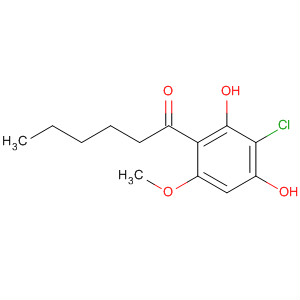 1-Hexanone, 1-(3-chloro-2,4-dihydroxy-6-methoxyphenyl)- molecular structure