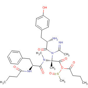 b-Alanine,N-(1-iminoethyl)-O-(1-oxobutyl)-L-tyrosyl-(2R)-2-amino-4-(methylsulfinyl)butanoyl-L-phenylalanyl-N-methyl- molecular structure