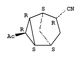 TRICYCLO[3.2.1.02,4]OCTANE-6-CARBONITRILE, 3-ACETYL-, (1R,2R,3S,4S,5R,6S)-REL- molecular structure