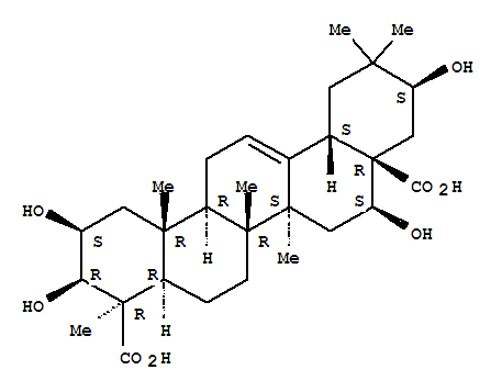 (4R)-2β,3β,16β,21β-Tetrahydroxyolean-12-ene-24,28-dioic acid molecular structure