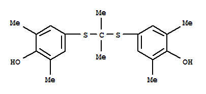 4,4'-(propane-2,2-diyldisulfanediyl)bis(2,6-dimethylphenol) molecular structure