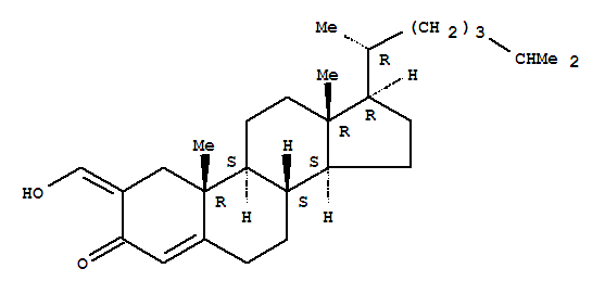 (2Z)-2-(hydroxymethylidene)cholest-4-en-3-one molecular structure