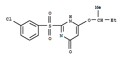 2-[(3-chlorophenyl)sulfonyl]-6-(1-methylpropoxy)pyrimidin-4(3H)-one molecular structure