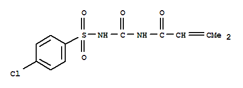 N-{[(4-chlorophenyl)sulfonyl]carbamoyl}-3-methylbut-2-enamide molecular structure