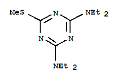 1,3,5-Triazine-2,4-diamine,N2,N2,N4,N4-tetraethyl-6-(methylthio)- molecular structure