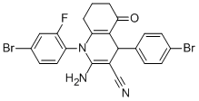 2-amino-1-(4-bromo-2-fluorophenyl)-4-(4-bromophenyl)-5-oxo-1,4,5,6,7,8-hexahydro-3-quinolinecarbonitrile