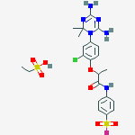 ethanesulfonic acid - 4-({2-[2-chloro-4-(4,6-diamino-2,2-dimethyl-1,3,5-triazin-1(2H)-yl)phenoxy]propanoyl}amino)benzenesulfonyl fluoride (1:1) molecular structure