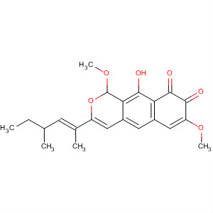 1H-Naphtho[2,3-c]pyran-8,9-dione,3-[(1E)-1,3-dimethyl-1-pentenyl]-10-hydroxy-1,7-dimethoxy- molecular structure