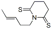 2,6-Piperidinedithione,1-(3-penten-1-yl)- molecular structure
