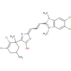 1H-Benzimidazolium,5,6-dichloro-2-[3-(5,6-dichloro-1,3-dihydro-1,3-dimethyl-2H-benzimidazol-2-ylidene)-1-propenyl]-1,3-dimethyl-