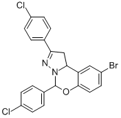 9-bromo-2,5-bis(4-chlorophenyl)-1,10b-dihydropyrazolo[1,5-c][1,3]benzoxazine molecular structure