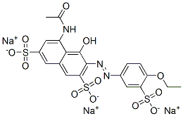 trisodium 5-(acetylamino)-3-[(4-ethoxy-3-sulphonatophenyl)azo]-4-hydroxynaphthalene-2,7-disulphonate molecular structure