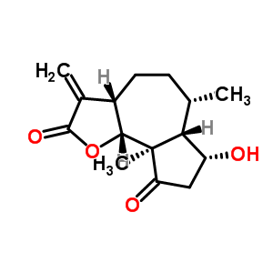 (3aS)-3,3aβ,4,5,6,6aβ,7,8,9a,9bβ-Decahydro-7α-hydroxy-6α,9aα-dimethyl-3-methyleneazuleno[4,5-b]furan-2,9-dione molecular structure