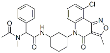 Benzeneacetamide, a-(acetylmethylamino)-N-[3-(9-chloro-3-methyl-4-oxoisoxazolo[4,3-c]quinolin-5(4H)-yl)cyclohexyl]- molecular structure