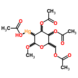 Methyl 3-O,4-O,6-O-triacetyl-2-[(acetyloxy)mercurio(II)]-2-deoxy-β-D-glucopyranoside molecular structure