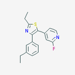2-ETHYL-4-(3-ETHYLPHENYL)-5-(2-FLUORO-4-PYRIDYL)-1,3-THIAZOLE molecular structure