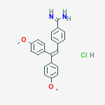 1,1-BIS(P-ANISYL)-2-(P-GUANYLPHENYL)ETHYLENE HCL molecular structure