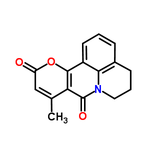 9-methyl-5,6-dihydro-4H,8H,11H-pyrano[3,2-c]pyrido[3,2,1-ij]quinoline-8,11-dione molecular structure