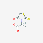 2-(4-oxo-2-sulfanylidene-1,3-thiazolidin-3-yl)propanoic acid molecular structure