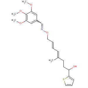 Benzaldehyde, 3,4,5-trimethoxy-,O-[(2E,4E)-8-hydroxy-5-methyl-8-(2-thienyl)-2,4-octadienyl]oxime molecular structure