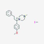 1-[1-(4-methoxyphenyl)-3-phenylpropyl]-4-methylpiperazine- iodomethane(1:1) molecular structure