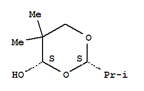 1,3-Dioxan-4-ol,5,5-dimethyl-2-(1-methylethyl)-, (2R,4R)-rel- molecular structure