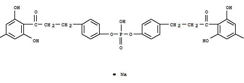 sodium bis{4-[3-oxo-3-(2,4,6-trihydroxyphenyl)propyl]phenyl} phosphate molecular structure