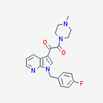 Piperazine, 1-[[1-[(4-fluorophenyl)methyl]-1H-pyrrolo[2,3-b]pyridin-3-yl]oxoacetyl]-4- methyl- molecular structure