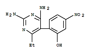 2-(2,4-diamino-6-ethylpyrimidin-5-yl)-5-nitrophenol molecular structure
