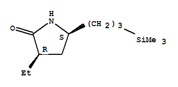 2-Pyrrolidinone,3-ethyl-5-[3-(trimethylsilyl)propyl]-, (3R,5S)-rel- molecular structure