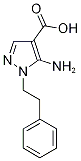 5-amino-1-(2-phenylethyl)-1H-pyrazole-4-carboxylic acid(SALTDATA: FREE) molecular structure
