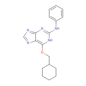 1H-Purin-2-amine, 6-(cyclohexylmethoxy)-N-phenyl- molecular structure