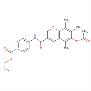 Benzoic acid,4-[[[6-(acetyloxy)-5,7,8-trimethyl-2H-1-benzopyran-3-yl]carbonyl]amino]-, ethyl ester molecular structure