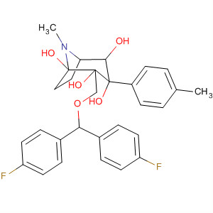 8-Azabicyclo[3.2.1]octane,2-[[bis(4-fluorophenyl)methoxy]methyl]-8-methyl-3-(4-methylphenyl)-,tetrahydrate, (1R,2S,3S,5S)- molecular structure