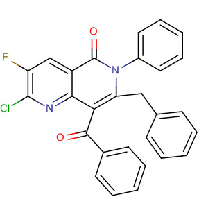1,6-Naphthyridin-5(6H)-one,8-benzoyl-2-chloro-3-fluoro-6-phenyl-7-(phenylmethyl)- molecular structure