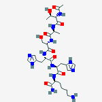 L-Lysinamide, N-acetyl-L-threonyl-L-alanyl-L-seryl-L-histidyl-L-histidyl- molecular structure