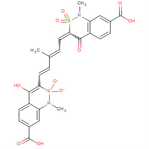 1H-2,1-Benzothiazine-7-carboxylic acid,3-[5-(7-carboxy-4-hydroxy-1-methyl-2,2-dioxido-1H-2,1-benzothiazin-3-yl)-3-methyl-2,4-pentadienylidene]-3,4-dihydro-1-methyl-4-oxo-,2,2-dioxide molecular structure