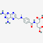 3-[(4-{[(2,4-diaminopteridin-6-yl)methyl](methyl)amino}benzoyl)amino]pentanedioic acid molecular structure
