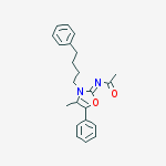 N-[4-methyl-5-phenyl-3-(4-phenylbutyl)-1,3-oxazol-2-ylidene]acetamide molecular structure